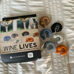 Cat wine glass markers - never been used